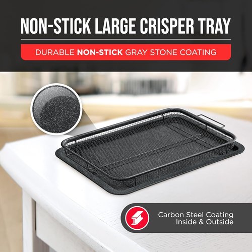 Bakken Swiss Crisper Tray - Non-Stick Gray Marble Coating | 2-Piece Set for Healthier Cooking
