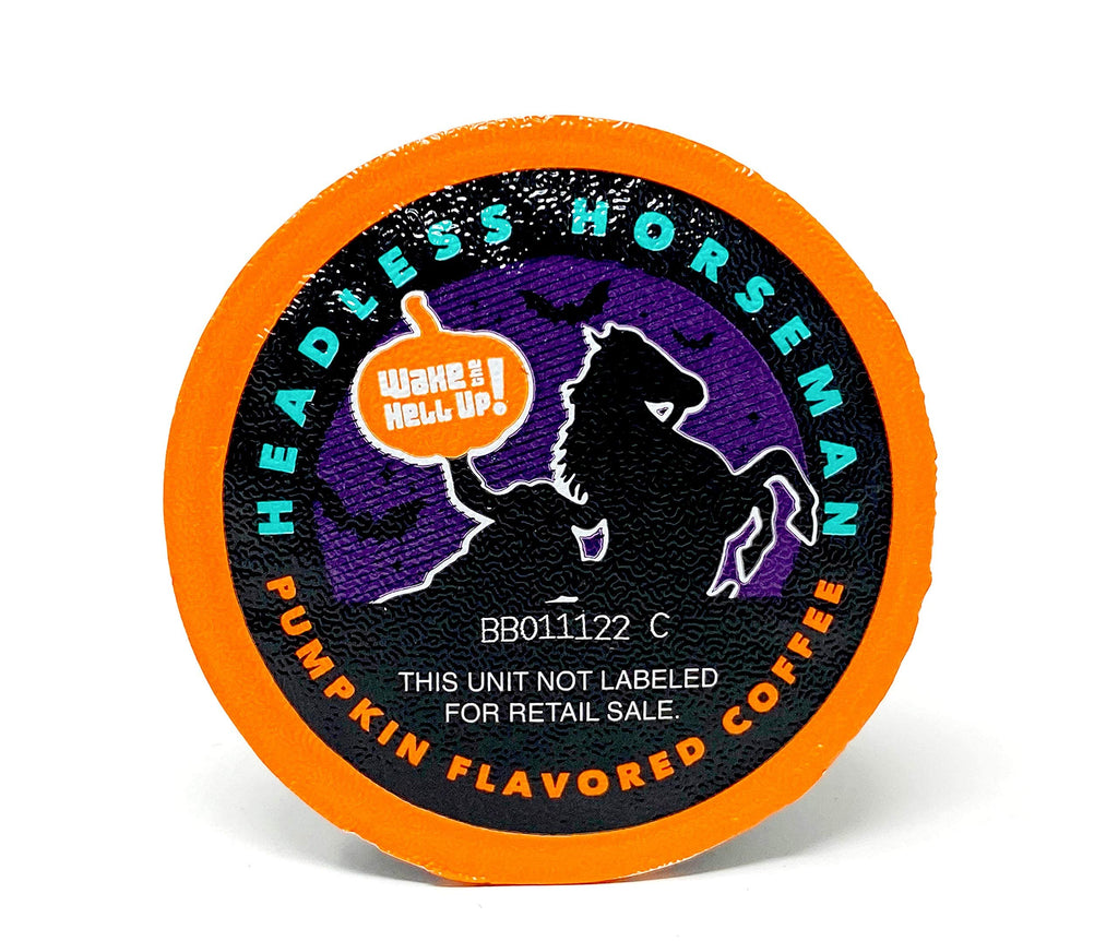 Wake The Hell Up! Headless Horseman Pumpkin Flavored Single Serve Coffee Pods Of Ultra-Caffeinated Coffee For K-Cup Compatible Brewers | 24 Count, 2.0 Compatible Pods
