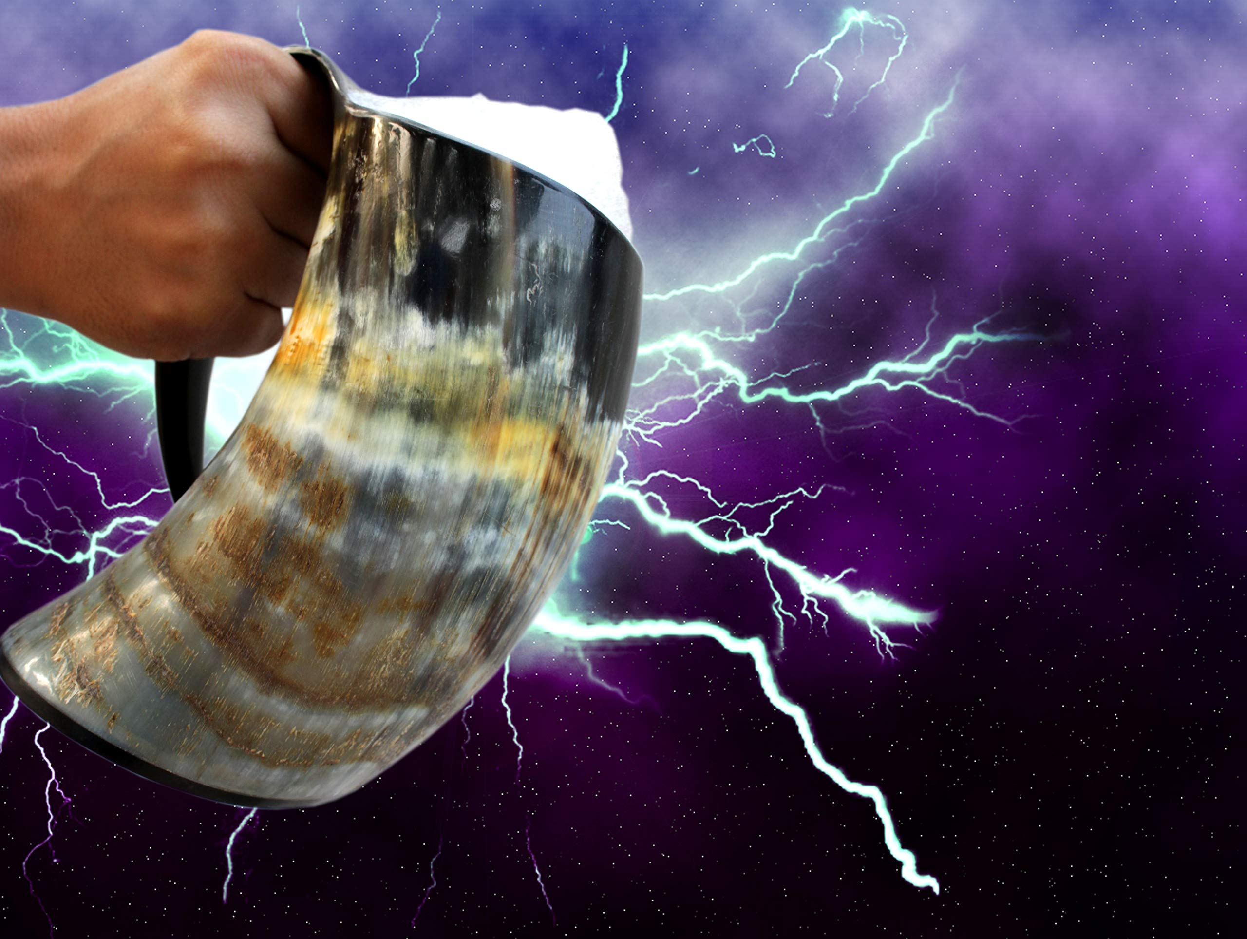 VIKING DRINKING HORN MUG (set of two) Handcrafted Ox Cup Goblet - Drink Mead & Beer viking war Heroes With This Large Tankard Stein Great Craftsmanship A Perfect Present For Real Men