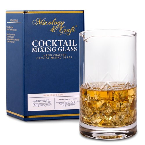 Mixology & Craft 24oz Crystal Cocktail Mixing Glass - Essential Bar Tool