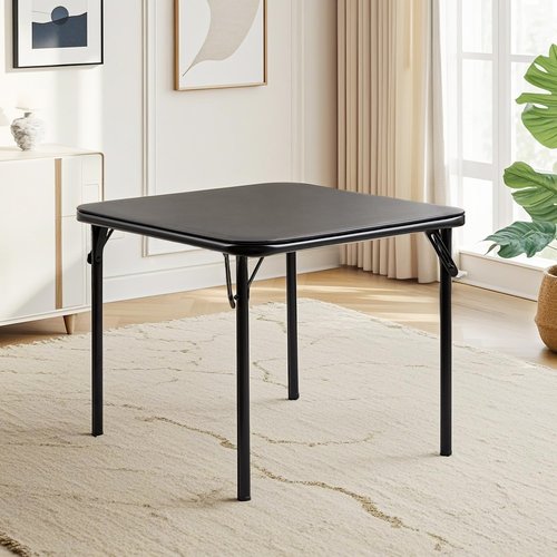 VECELO 24'' Kids Folding Card Table, Portable, with Ultra Soft PU Padded Cushion, 1 Piece, Jet Black