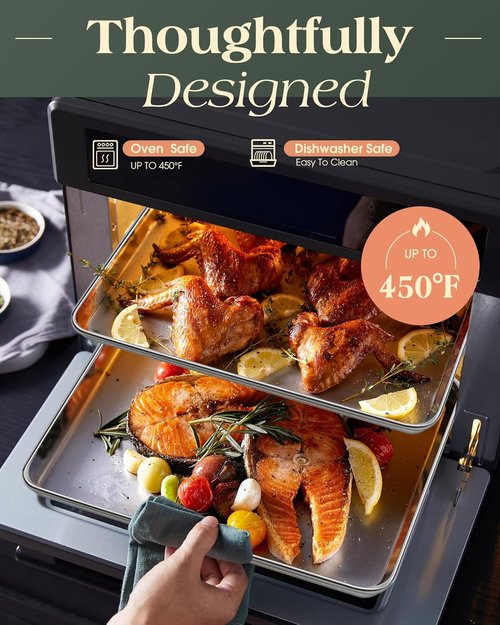 Commercial Grade Stainless Steel Baking Sheet Set by [Brand Name] - Thicker Nonstick Cookie Trays | 18 x 13 Inch, Warp Resistant