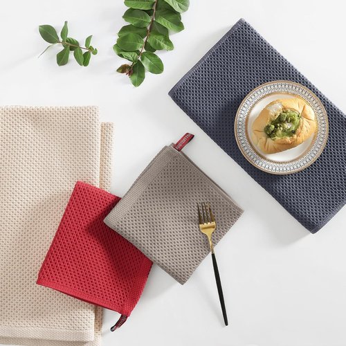 Homaxy Kitchen Towels Set - Ultra Soft 100% Cotton Dishcloths | 8-Piece Assorted Colors, 12x12 & 13x28 Inches