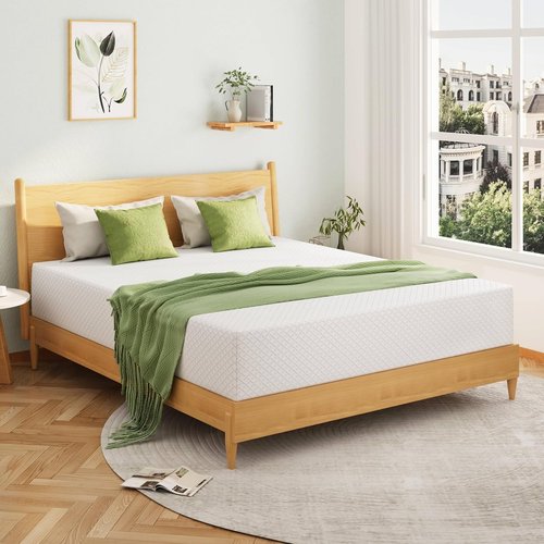 EGOHOME Queen Size Memory Foam Mattress - 6 Inch Cooling Green Tea Gel for Kids | Medium Firm Support, CertiPUR-US Certified, 80''L x 60''W, White