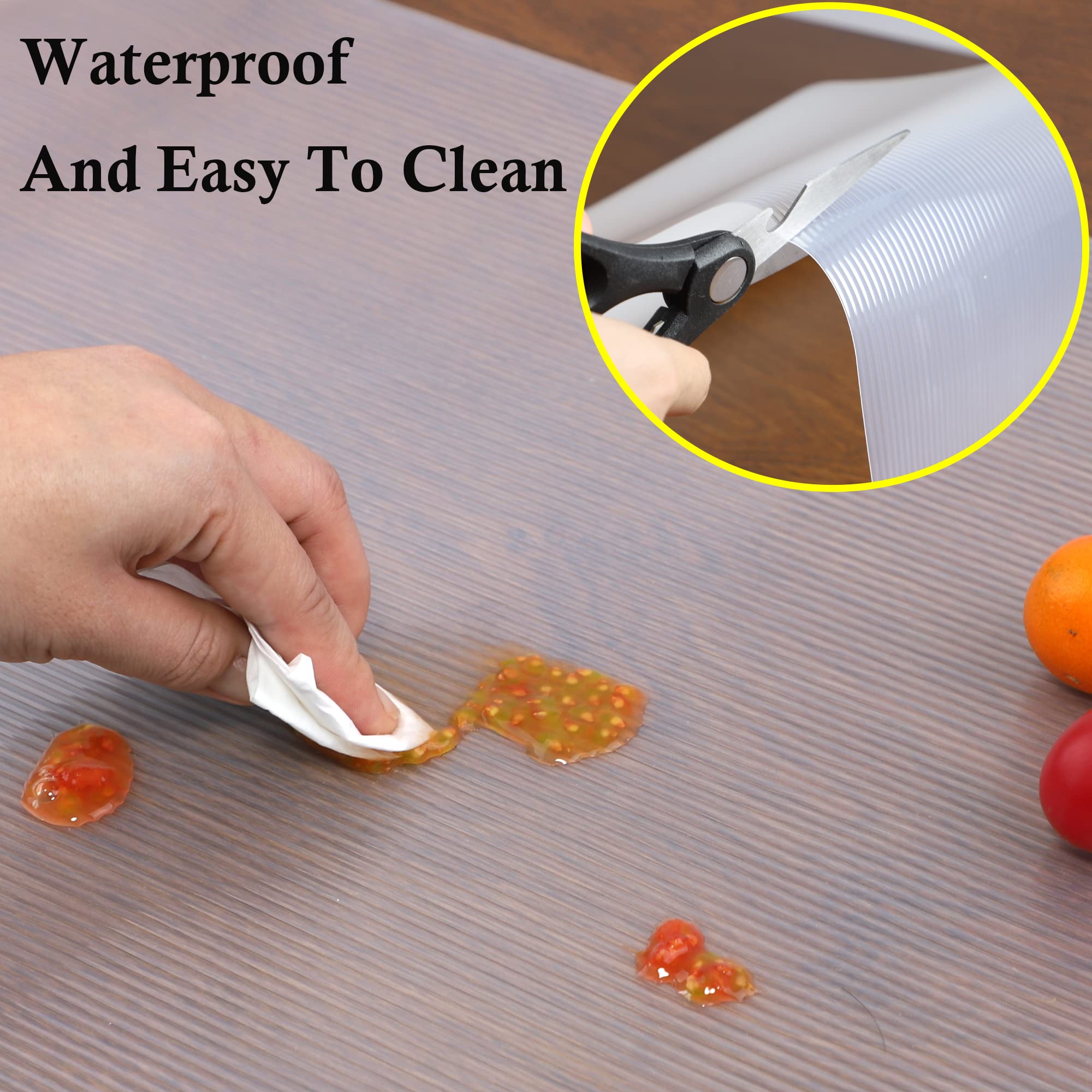 Shelf Liners for Kitchen Cabinets 18 Inch Wide X 20 Ft Non Adhesive Cabinet Drawer Liners Non Slip Clear Waterproof Shelves Liners for Refrigerator Closet Cupboard Pantry Mat Kitchen Bathroom