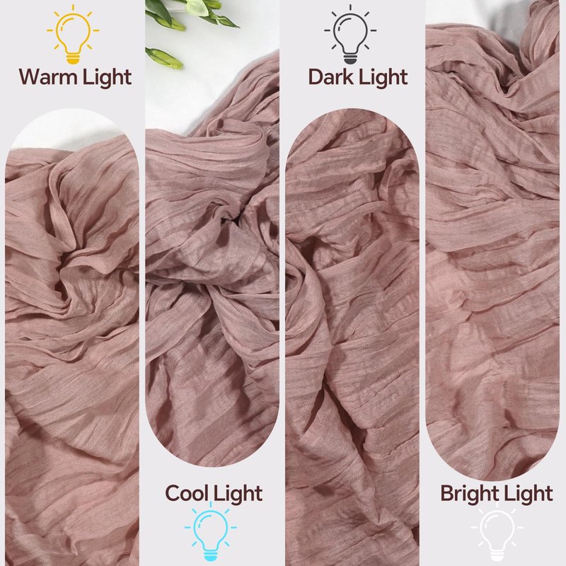 10FT 6 Pack Pink Cheesecloth Table Runner 35x120 inchs Romantic Boho Rustic Gauze Sheer Dusty Pink Cheese Cloth Table Runners for Wedding Bridal Baby Shower Tea Party Birthday Home Decorations