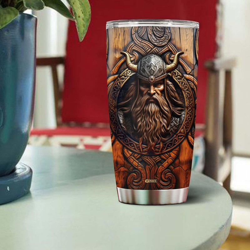 WONWIX Viking Cup Tumbler 20oz Viking Gifts for Men Dad Husband Vikings Stainless Steel Insulated Coffee Mugs Travel Drinking Cups Gift for Birthday Christmas Retirement Fathers Day