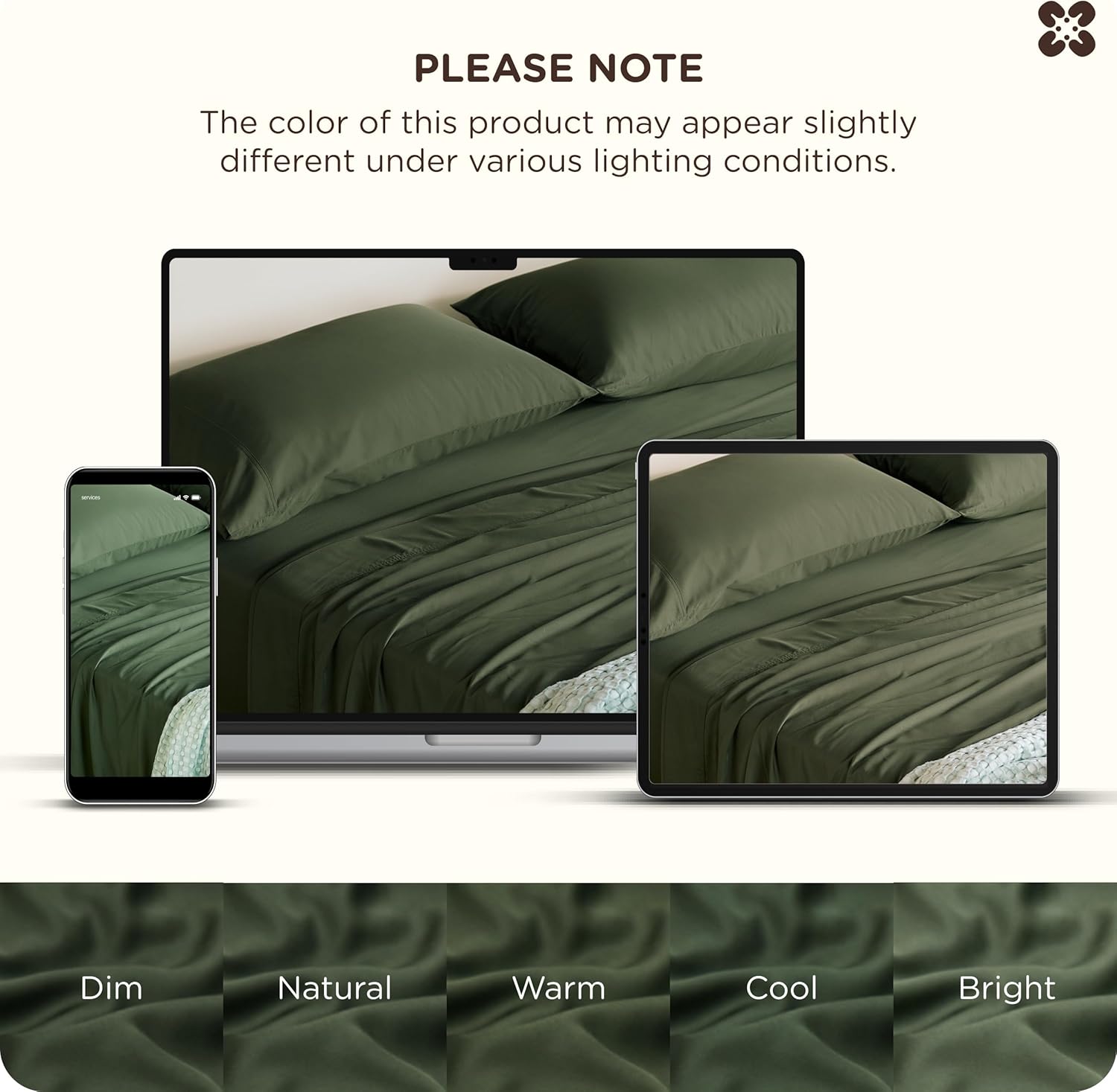 Bedsure Bamboo Viscose Queen Sheet Set - Cooling Luxury Bedsheets for Hot Sleepers | 18" Deep Pocket | Oeko-Tex Certified [Olive Green]