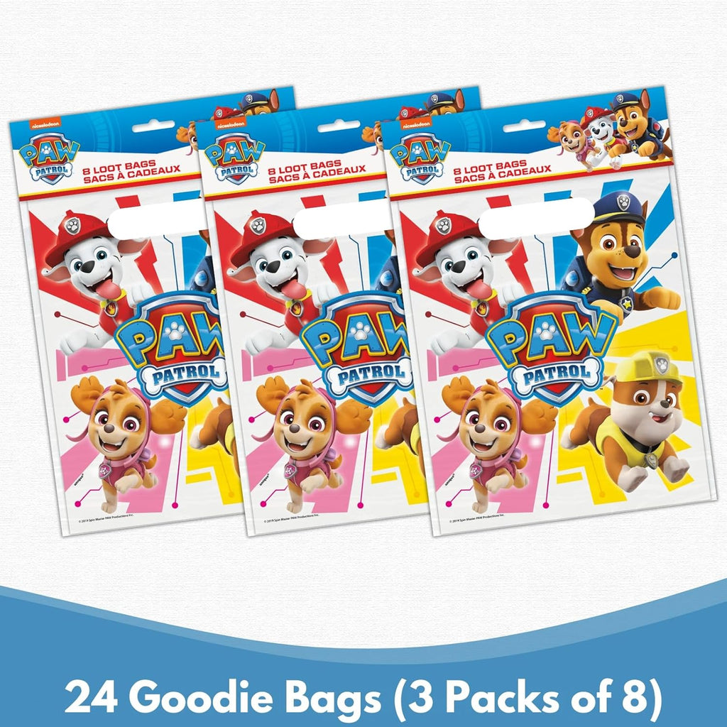 Paw Patrol Goodie Bags - Perfect Party Favors with 24 Plastic Bags & Checklist | Birthday Decorations