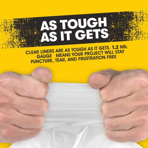 Aluf Plastics 40-45 Gallon 1.2 MIL (equivalent) Thick Clear Heavy Duty Trash Bags - 40" x 46" - Pack of 100 - For Recycling, Kitchen, Contractor, & Outdoor