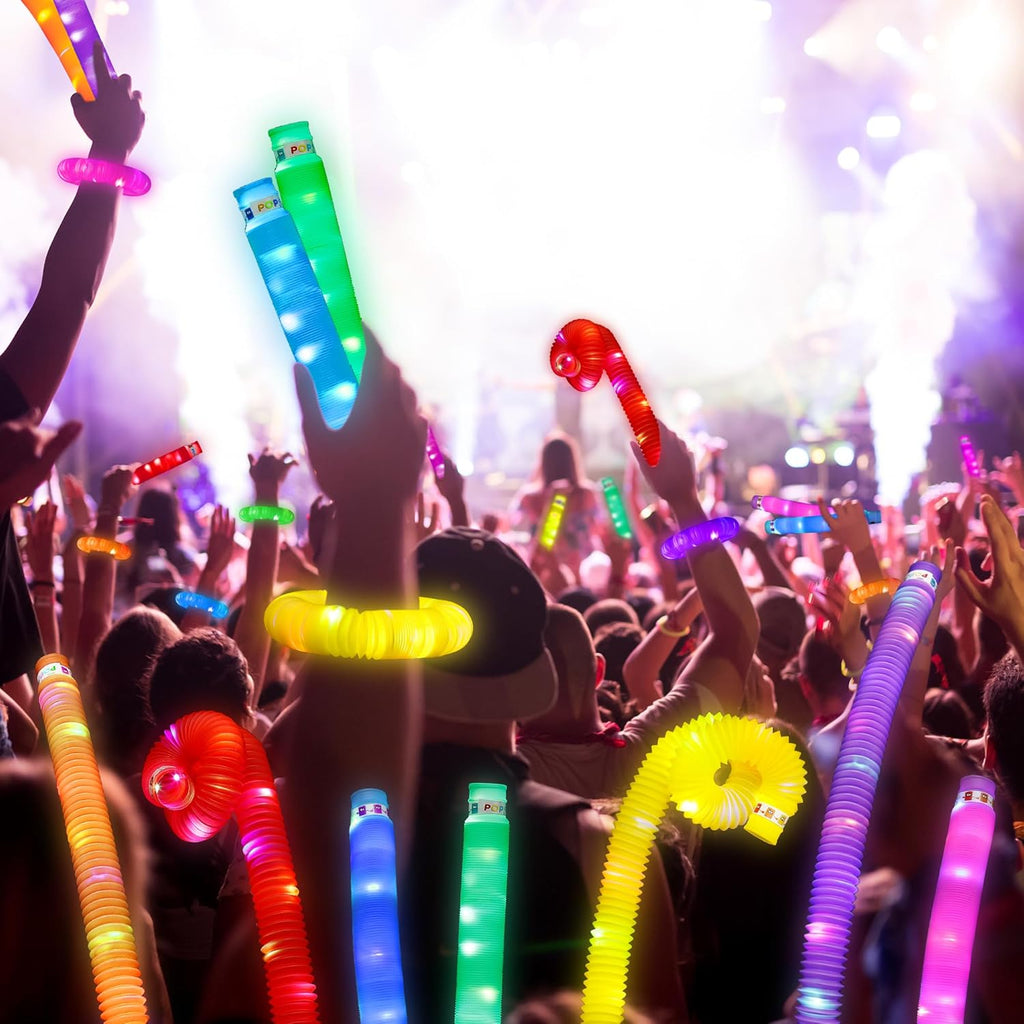 UrChoice Glow Sticks - 16PCS LED Pop Tubes Party Favors | Colorful Glow Necklaces & Bracelets for Imaginative Play