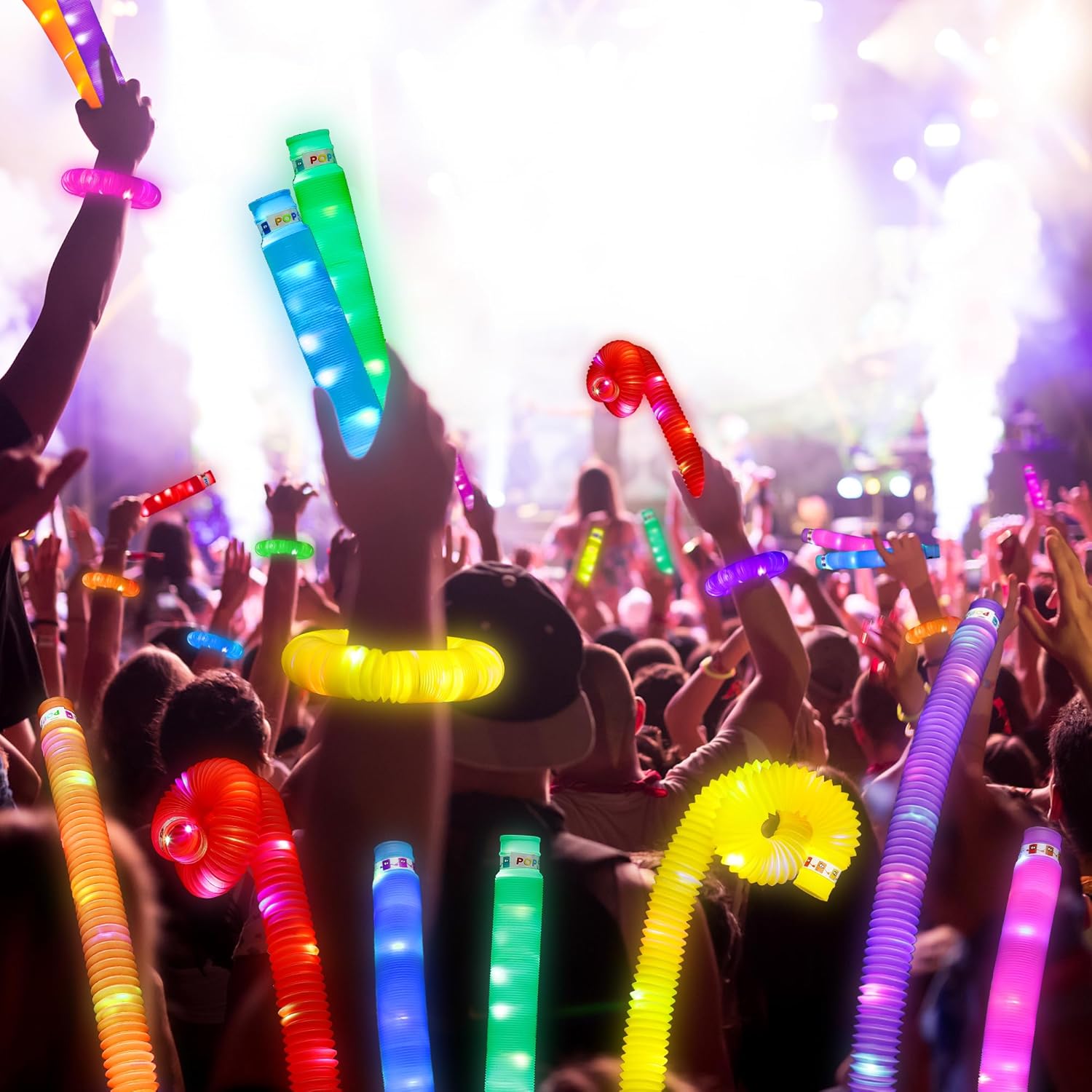 UrChoice Glow Sticks - 16PCS LED Pop Tubes Party Favors | Colorful Glow Necklaces & Bracelets for Imaginative Play