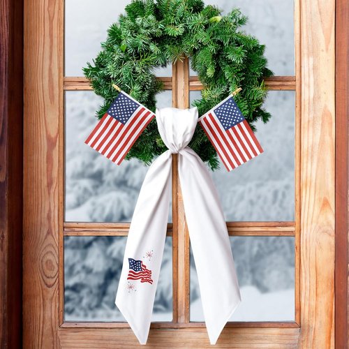 Hahafelt Patriotic Wreath Sashes - USA Flag Design for July 4th | 56" x 4.5" Home Decor