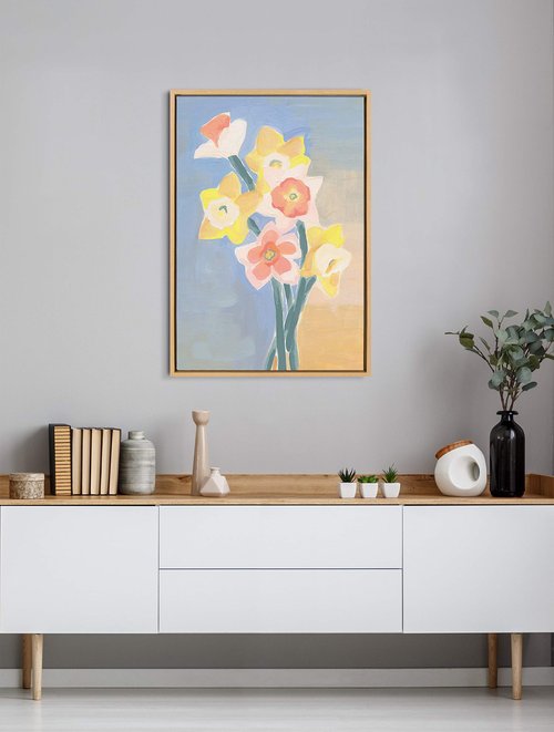Kate and Laurel Sylvie April Morning Framed Canvas Wall Art by Kate Aurelia Holloway, 23x33 Natural