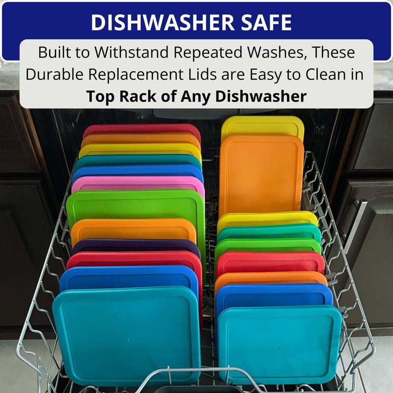 6 Cup/1.5 L Blue Replacement Lids/Covers for Pyrex 7211-PC, 6 Cup/48oz Anchor Hocking & Klare Ware Storage Bowls *Lids Only* - *Glass Container Not Included* (4 Pack, Blue)
