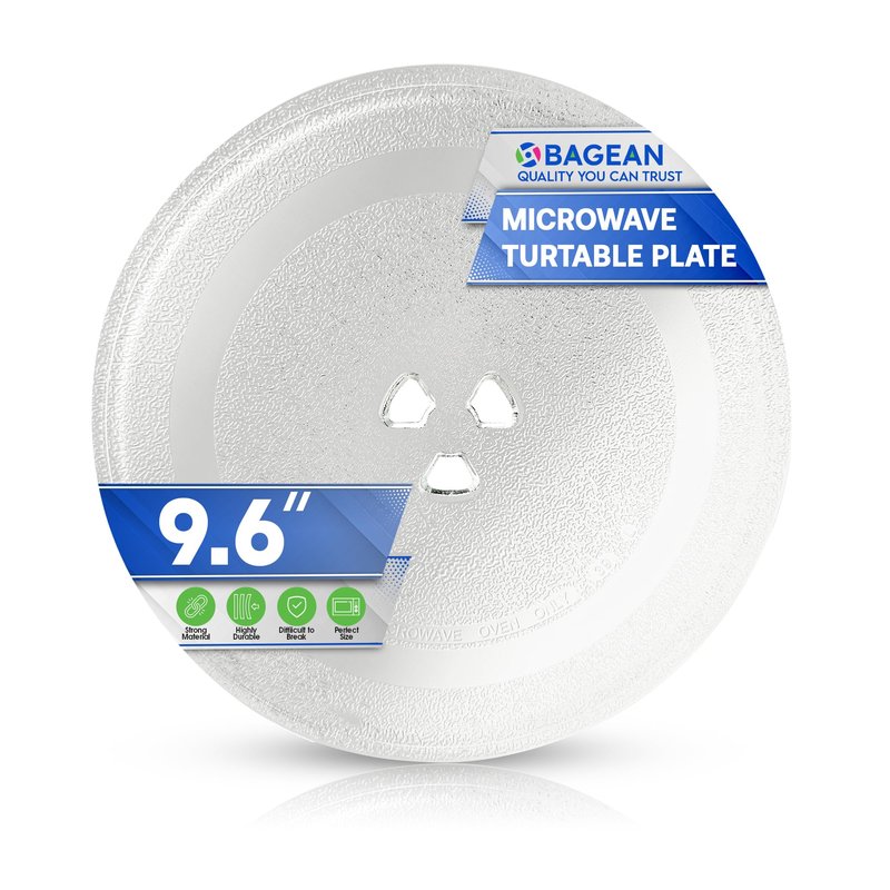 Small Microwave Plate Replacement 9.6 Inch Fits Microwave Glass Turntable From Many Brands - Perfect Fit Oven Microwave Plates Cooking Tray Replaces the Microwave Turntable Plate Round Dish 9 5/8”