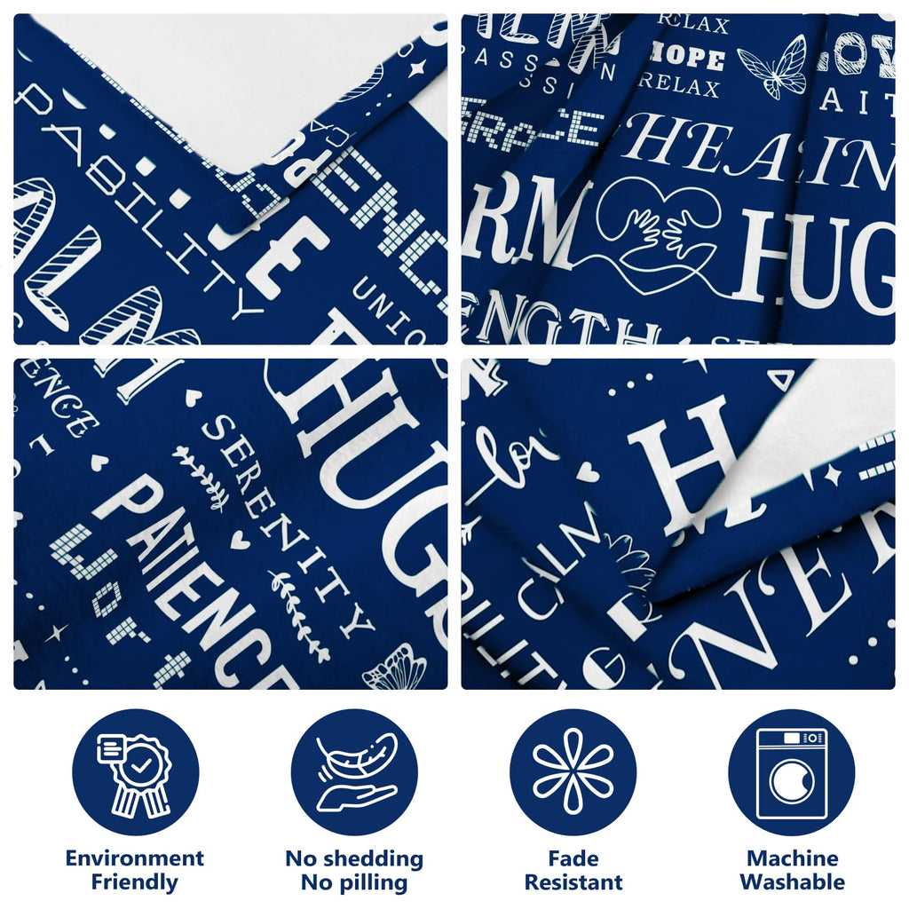 Get Well Gifts Inspirational for Women Men After Surgery, Feel Better After Surgery Gifts, Soft Warm Hug Blanket, Blue Get Well Throw Blanket for Couch