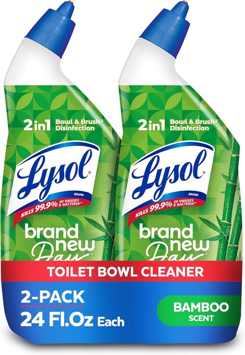 Lysol Clinging Gel Toilet Bowl Cleaner - Disinfecting & Stain Removal - Bamboo Scent, 24 fl oz (2 Pack)