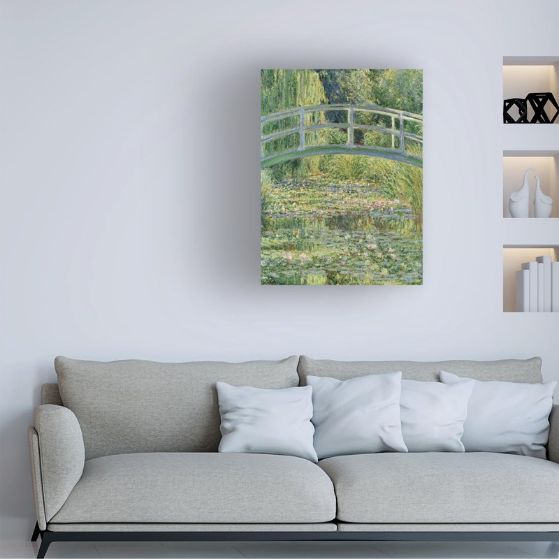 Wrapped Canvas Wall Art - Claude Monet 'The Waterylily Pond Pink Harmony 1899' Wall Art for Living Room, Bedroom, or Office Décor - 14x19