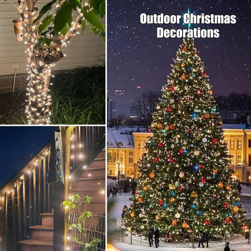 HISHINY Christmas Lights - 100 Count Clear String Lights | UL Certified for Indoor & Outdoor Decor (32ft)