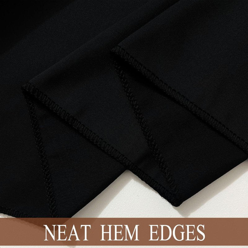10Pack Black Table Cloths for 8 Foot Rectangle Tables 60 x 126 Inch, 8FT Black Tablecloth Rectangle Bulk Linen Polyester Fabric Washable Cloth Cover for Wedding Reception Banquet Birthday Party