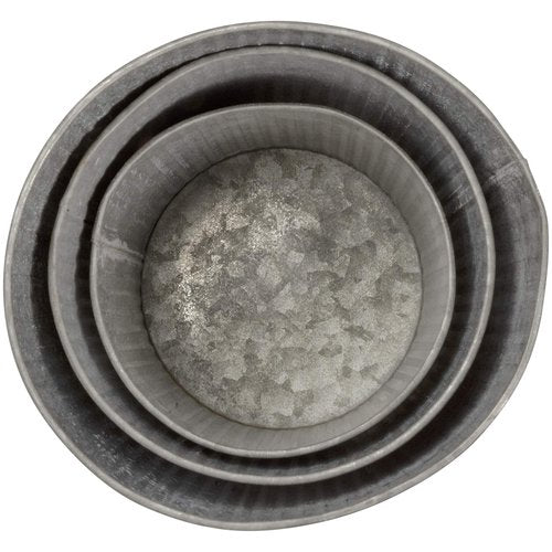 Primitives by Kathy Rustic Style Canisters, Set of 3, Galvanized Metal and Wood