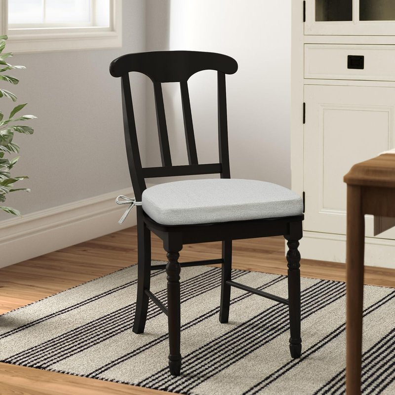 Shinnwa Kitchen Chair Cushions Set of 6, Non-Slip Dining Chair Cushions with Ties and Machine Washable Cover, 6 Pack, 17 x 16.5 x 2in, Off White