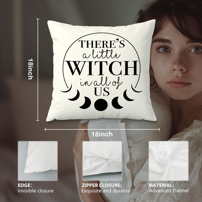 Fuasei Gothic Witch 18x18 Moon Phases Pillow Covers, Victorian Gothic Decorative Throw Pillow Covers, Witchy Decor Aesthetic, There A Little Witch In All Of Us