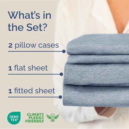 King Size 4 Piece Sheet Set - Comfy Cooling Bed Sheets | Luxury Hotel Quality - Deep Pockets, Soft & Wrinkle-Free - Blue