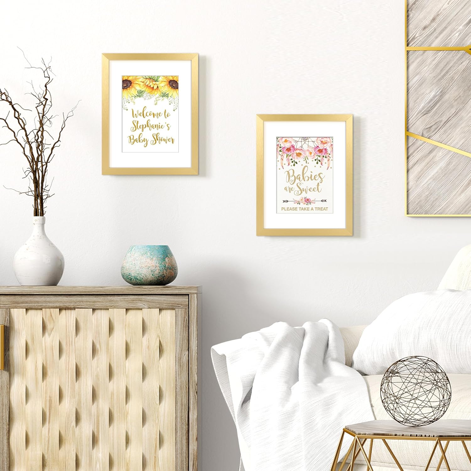 Upsimples 8.5 x 11 Picture Frame - Elegant Gold Wall Hanging Frame for 6x8 or 8.5x11 Photos | 1 Pack