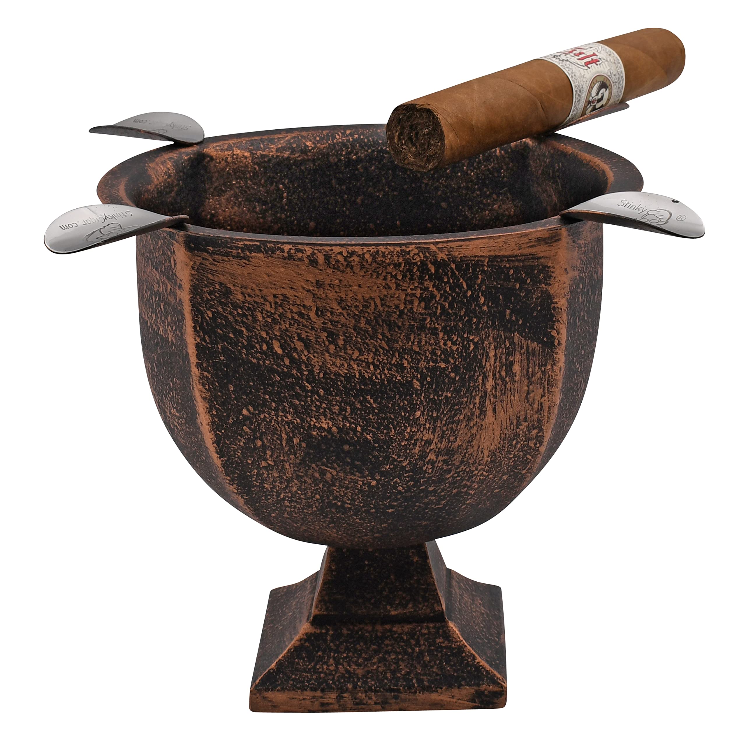 Stinky Cigar Ashtray, Designer Series, Box-Pressed, Deep Bowl Design, Windproof, Copper-Black