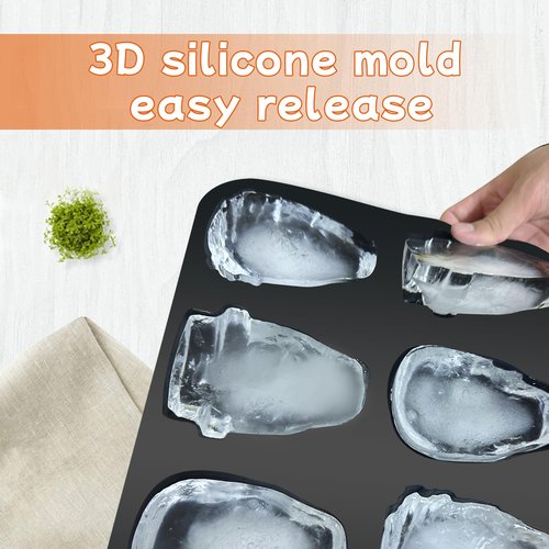 ZeaoqiT Halloween Skull Cake Pan Silicone Large Size Skull Baking Molds，Baking Skull Cake Molds for Chocolate, Pudding,Cakes,Jello, Candy, Black