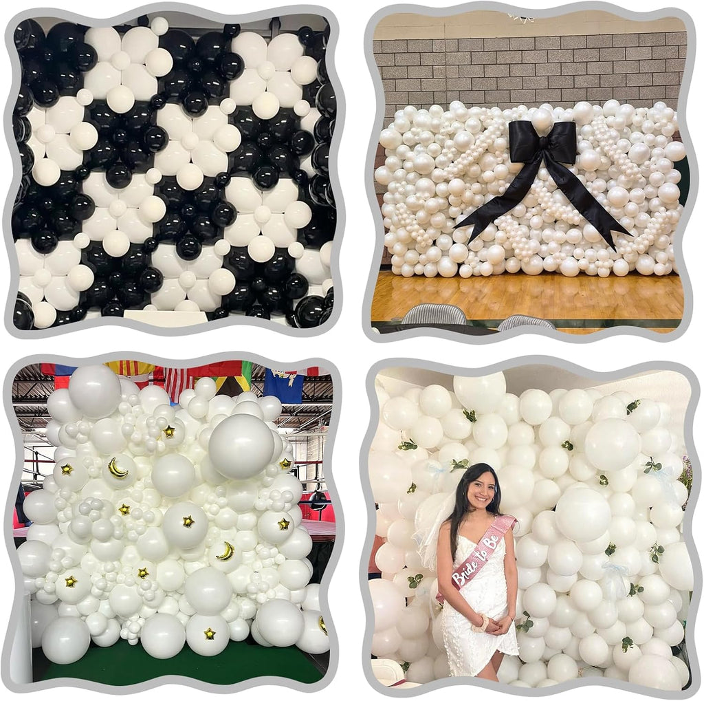 Skiennix White Linking Balloons - 120 Pcs 6-Inch Latex for Birthday & Wedding Decorations