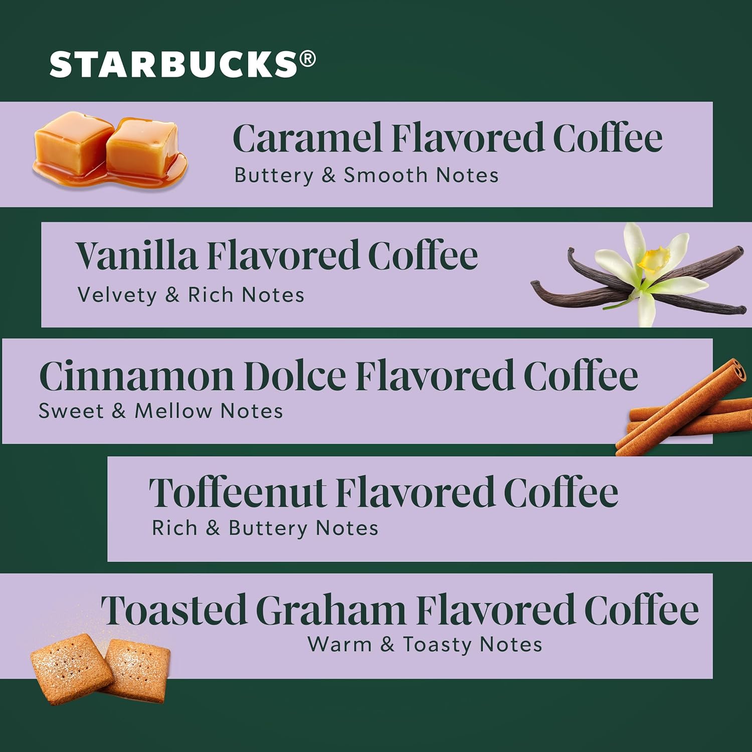 Starbucks K-Cup Coffee Pods - Flavored Hot or Iced Coffee Variety Pack | 40 Keurig Pods