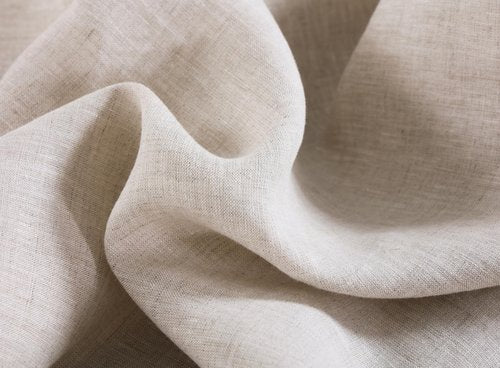 AORISSI 100% French Flax Linen Scalloped Embroidery Rectangle Tablecloths 108Lx60W Inch for Dinners, Parties, Spring, Machine Washable, 8-10 Sets, Linen(Edges-Gold)