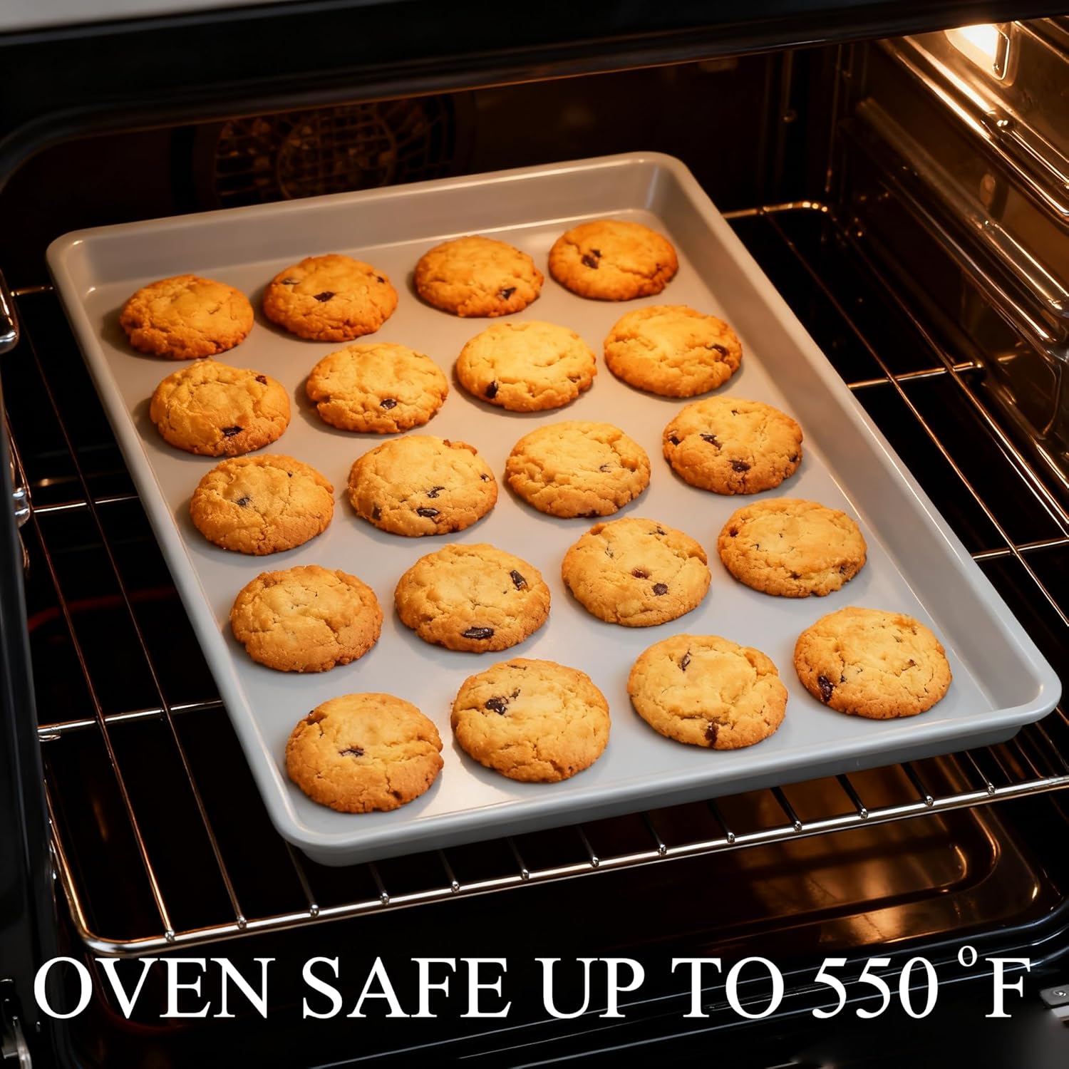 Skiennix Ceramic Baking Sheet - Non-Stick & Non-Toxic Oven Tray | 14x9 Inch, 2.2mm Thick Aluminum