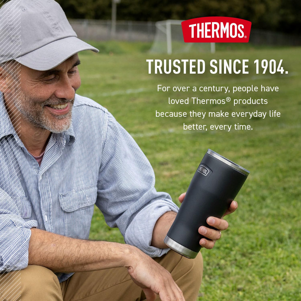 THERMOS ICON SERIES, Stainless Steel Tumbler with Slide Lock, 18 Ounce, Granite