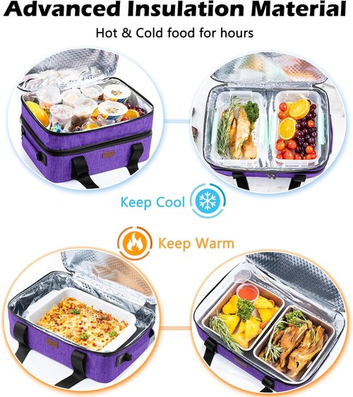 BAGSPRITE Expandable Insulated Casserole Carrier - Thermal Tote for Hot or Cold Food | Fits 9" x 13" Dish