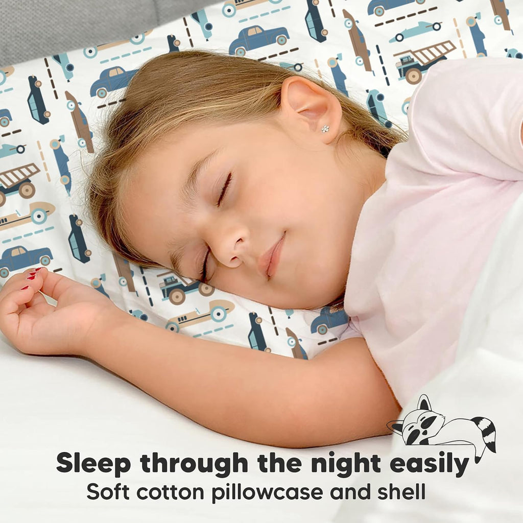 My Little Dreamy Toddler Pillow - Organic Cotton Travel Bed Pillow with Soft Pillowcase | 13x18, Machine Washable, Ideal for Ages 2-5