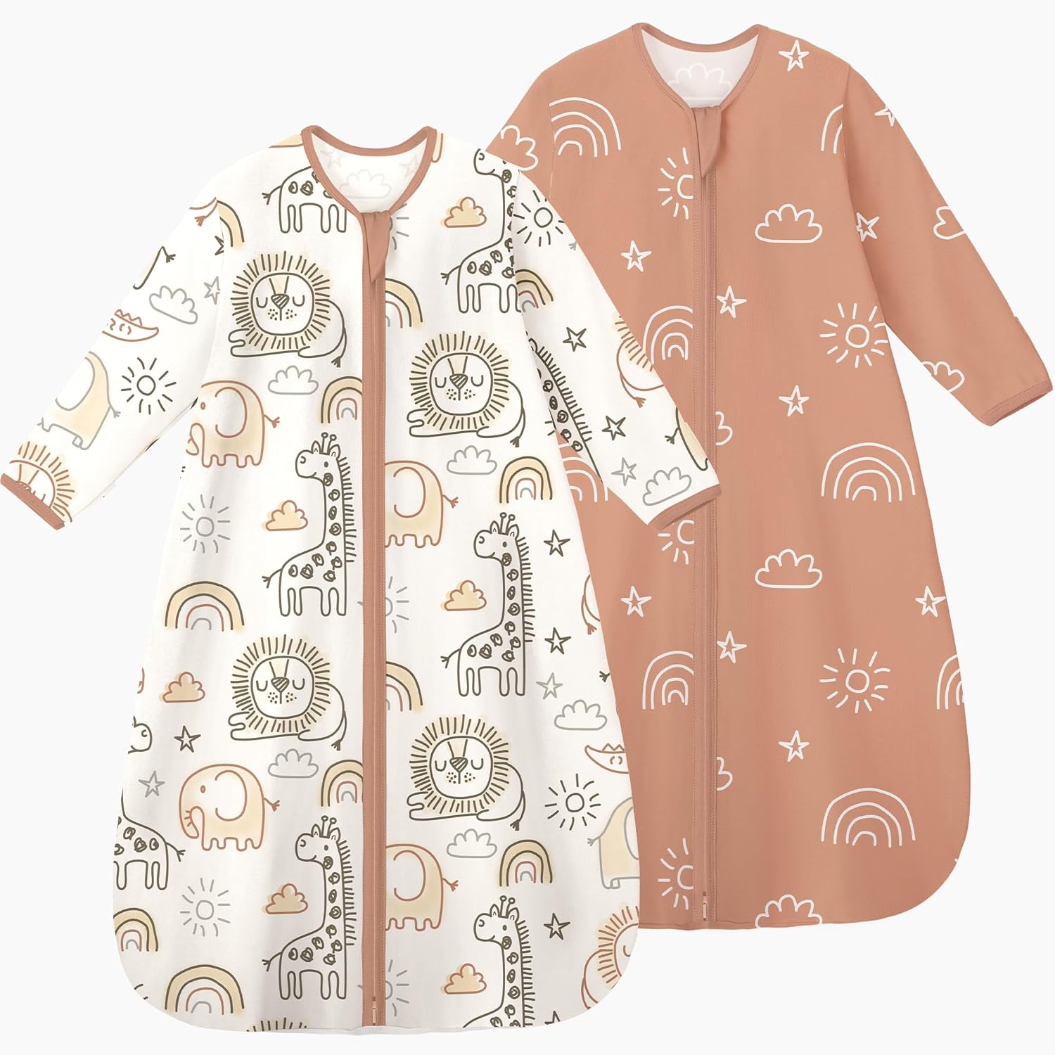 Yoofoss Baby Sleep Sack - 100% Cotton Long Sleeve Wearable Blanket for Infants 6-12 Months | Lightweight 0.5 Tog