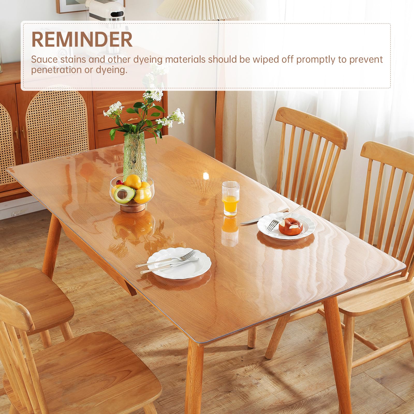 Warmstar Clear Table Protector 2mm Thick, 42 x 42 Inch Clear Table Cover Protector, Plastic Table Cover, Clear Desk Mat Desk Pad, Desk Protector Mat for Coffee Table, Writing Desk, Dining Room