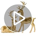 LIOOBO Golden Reindeer Figurines – Resin Elk Ornaments for Christmas Home Decor