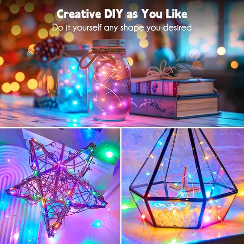 Minetom Fairy String Lights - 33 Ft 100 LED Waterproof Starry Lights on Silver Wire | Perfect for Indoor Decorations