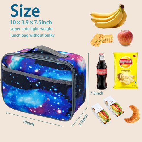 Kulle Lunch Box Kids,Insulated Lunch Bag Boys Back to School,Washable and Reusable Lunch Box for kids,Lunchbox for Office,School,Outdoor(Space)