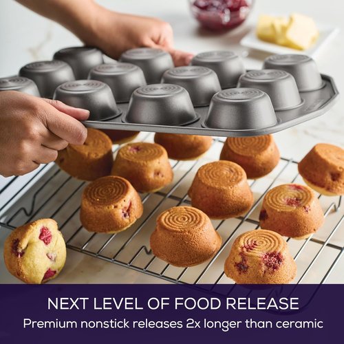 Circulon Total Nonstick Bakeware Set - 10-Piece Metal Baking Pans in Gray for Effortless Baking