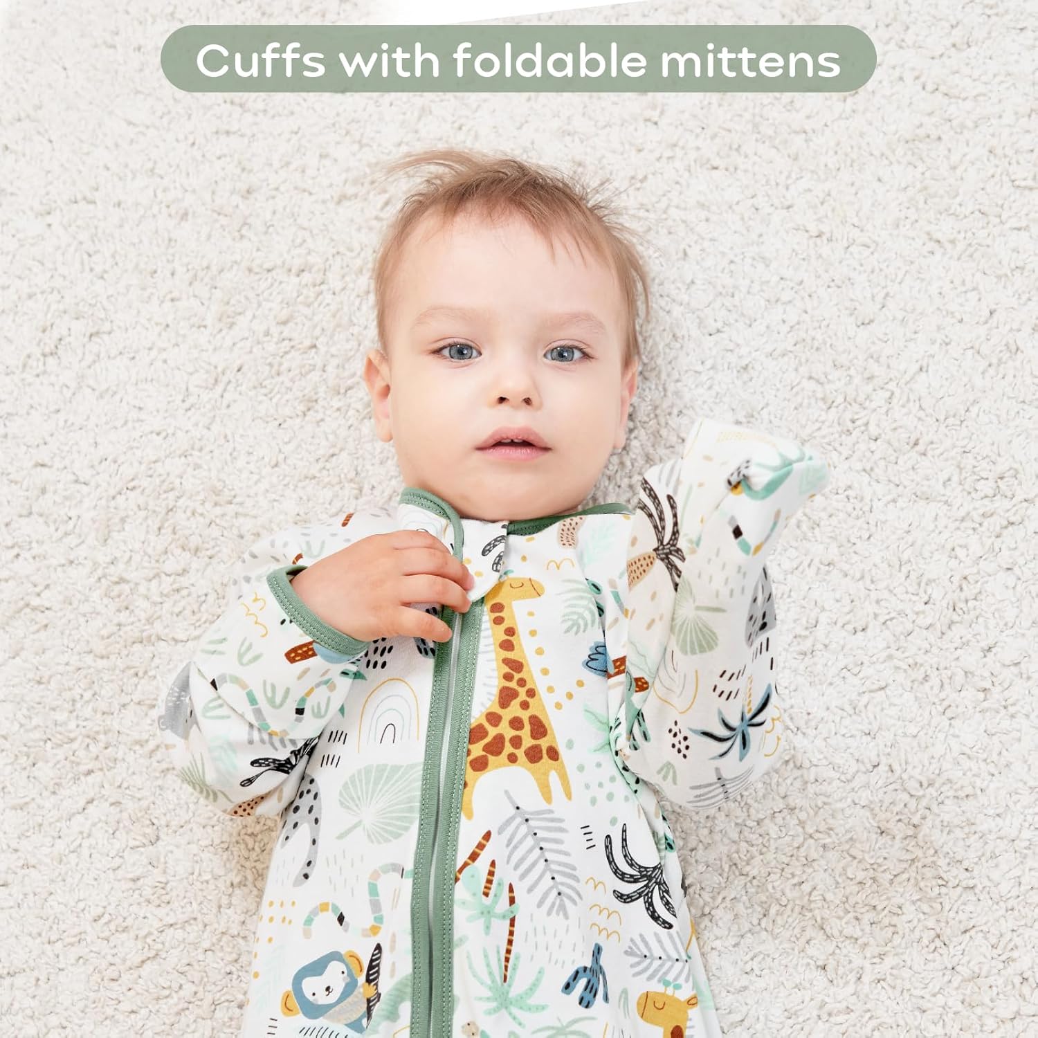 Yoofoss Baby Sleep Sack - 100% Cotton Long Sleeve Wearable Blanket | 0.5 Tog for Infants 6-12 Months