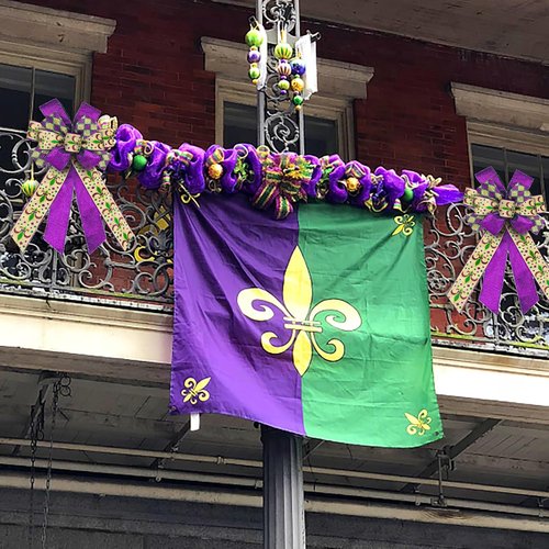 ALIBBON Large Mardi Gras Bows - Flaxen Fleur de Lis & Glitter Purple for Wreaths & Door Decor