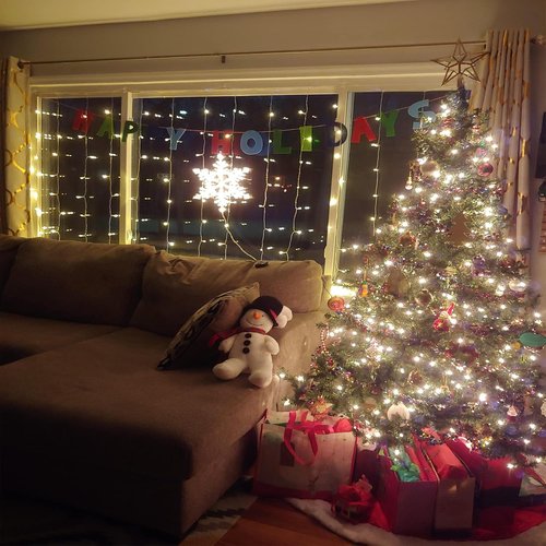 Honche 300 LED Fairy Curtain String Lights - 10x10ft Remote Control Window Lights for Bedroom & Wedding Decor | Warm White