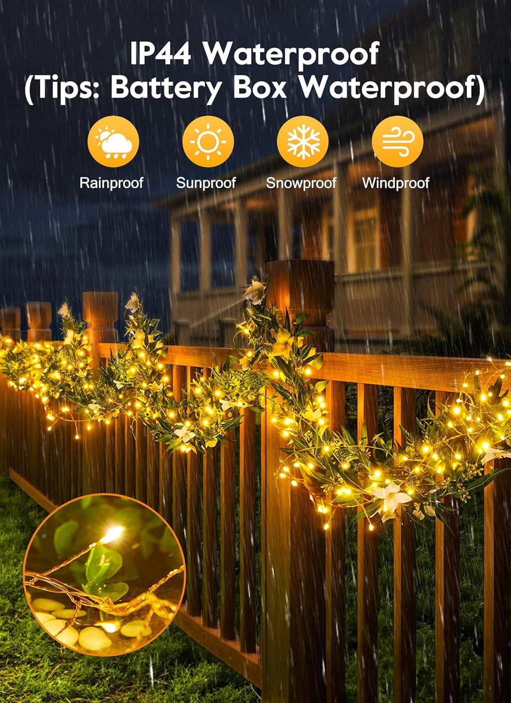 Skiennix Fairy Lights - 5Ft 60 LEDs Battery Operated Twinkle Lights with Remote | Warm White Copper Wire for Indoor/Outdoor Decor