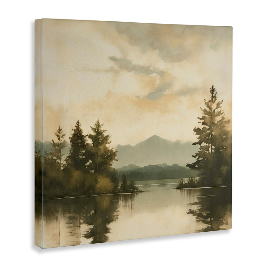 Stupell Industries Soft Beige Mountain Scenery Canvas Wall Art by Irena Orlov